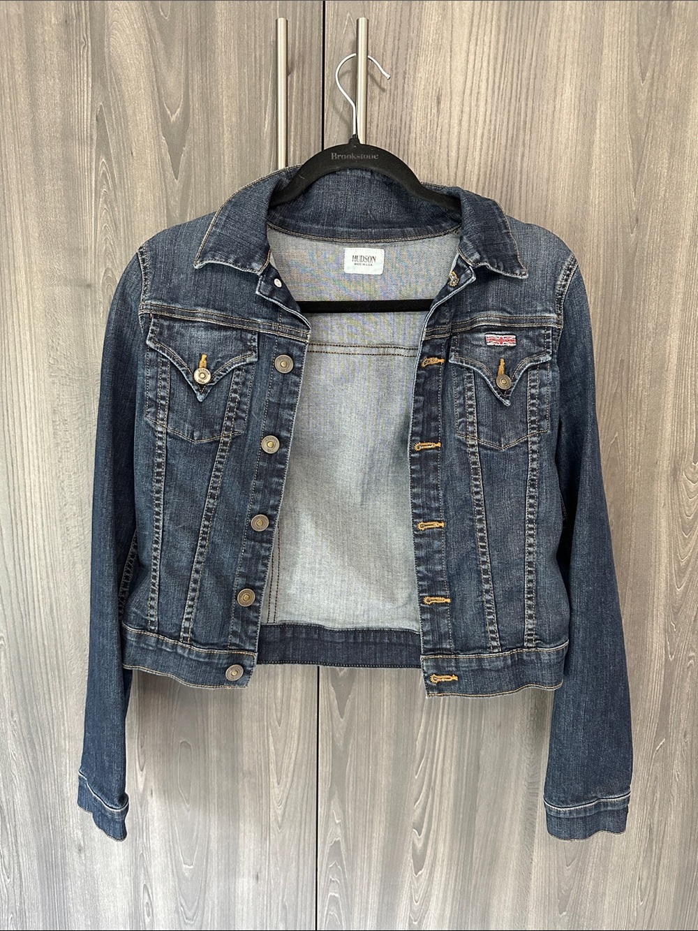 Hudson Jeans Dark Blue Denim Jacket with Button Front